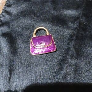 Women's Large Purple Purse Lapel Pin Brooch.